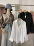 Ladies Collar Down V-Neckline Pullover Shirts